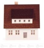 Miniatur Erzgebirgshaus mit Gaube und ausgefrästen Fenstern Breite x Höhe x Tiefe 5,5 cmx5,5 cmx3,5 cm