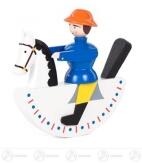 Nussknacker – charmantes Reiterlein auf Pferd mit blauer Uniform, liebevoll handbemalt – BxHxT = 9 x