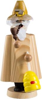 Räuchermann Imker mit Honigtopf und Bienenwabe aus dem Erzgebirge, Holzfigur von Richard Glässer,