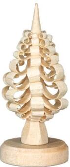 Spanbaum – traditionell handgefertigt mit filigranen Spanlocken naturfarben – BxHxT 3,5 x 10 x 3,5