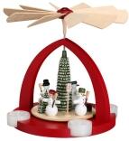 Teelichtpyramide – Schneemann bunt – BxHxT ca. 21x22x21 cm