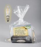 Schwibbogen Zubehör – LED Riffelkerzen-Set 7 x 34 V, 0,2 W, E10 – Höhe ca. 4,5 cm