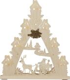 LED Lichterspitze – Weihnachtsmann auf Schlitten – BxHxT: 38,0 cm x 43,0 cm x 4,5 cm