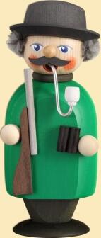 Räucherfigur – Jäger mit Fernglas, schwarzer Hut, detailreich bemalt – BxHxT 6 x 14 x 6 cm