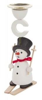 Kerzenhalter Schneemann auf Ski BxHxT 40x130x45mm