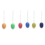 Strauchbehang – farbenfrohe, handbemalte Ostereier aus Holz, 6-teilig – HxBxT = 3,5 x 3,5 x 3,5 cm