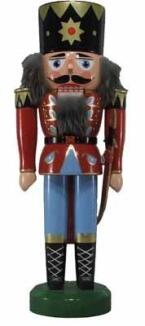 Nussknacker – erzgebirgischer Nussknacker König in Rot – BxHxT ca. 12,5x35x9 cm