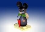 Ganzjahresdekoration Maus auf Käse mit Schirm und Hut Höhe 7cm