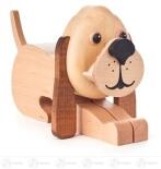 Brillenhalter – liebevoll gestalteter Hund aus naturfarbenem Holz, detailreich und originell – BxHxT