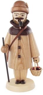 Räuchermann – detailreicher Beerensammler mit rustikalem Korb, naturfarben – BxHxT = 10 x 18 x 10 cm