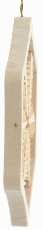 Christbaumschmuck - Spanstern mit 6 Bäumchen - Ansicht Seite - Hergestellt in einem kleinen