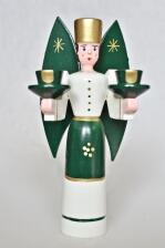 Weihnachtsfiguren Engel und Bergmann grün Höhe ca 15cm