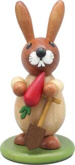 Osterdekoration Osterhase mit Möhre natur Höhe 9cm