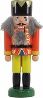 Nussknacker – König rot mit goldener Krone & Hebelmechanik – BxHxT ca. 5×14×4 cm