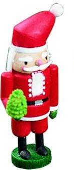 Nussknacker – detailreicher Weihnachtsmann mit roter Mütze und Baum, handbemalt – BxHxT = 4 x 8 x 4