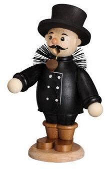 Räucherfigur - Schornsteinfeger mit Besen farbig - Höhe 13cm