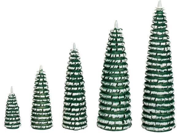 Ringelbaum – Miniatur‑Dekoobjekt – erzgebirgische Holzkunst, grün‑weiß lackiert – Höhe ca. 6 cm