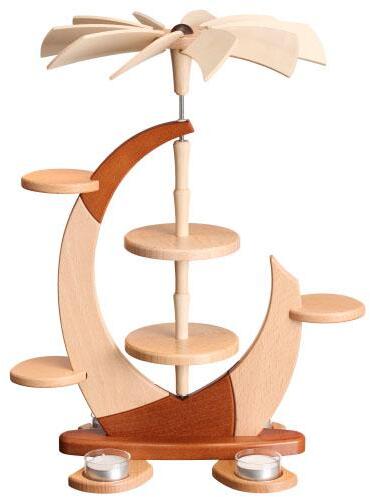 Designpyramide - naturbelassen ohne Bestückung mit Teelichter - HxLxB 43x33x27cm