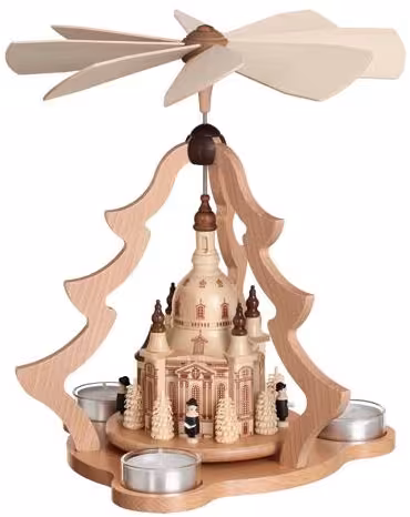 Weihnachtsartikel naturbelassene Tischpyramide Kurrende mit Frauenkirche von Zeidler Holzkunst, 26