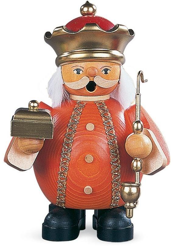 R&auml;uchermann &ndash; Melchior mit Pfeife und Gaben Heilige Drei K&ouml;nige &ndash; BxH 12 x 14 cm