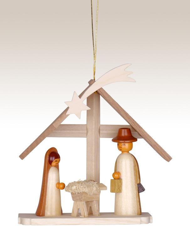 Baumbehang Christi Geburt auf Sockel natur HxBxT 9,3x8,9x3,5cm