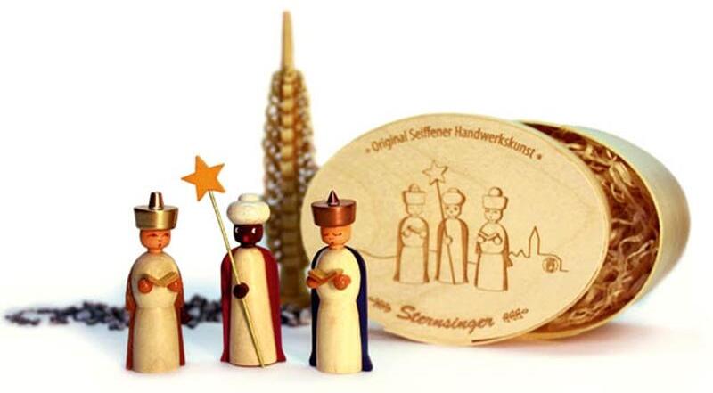 Miniaturfiguren &ndash; Sterns&auml;nger farbig in der Spandose &ndash; Gr&ouml;&szlig;e ca. 12,5cm