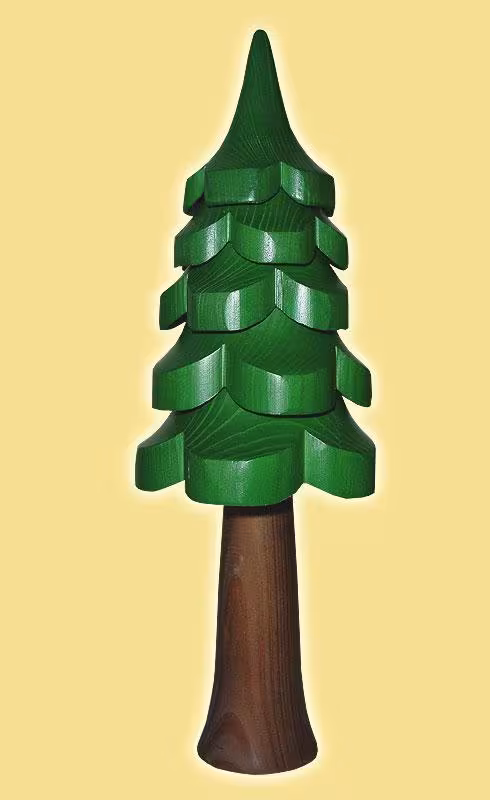 Holzbaum – filigrane, handgefertigte Fichte in Grün-Braun von Kunsthandwerk Eva Beyer, detailreich