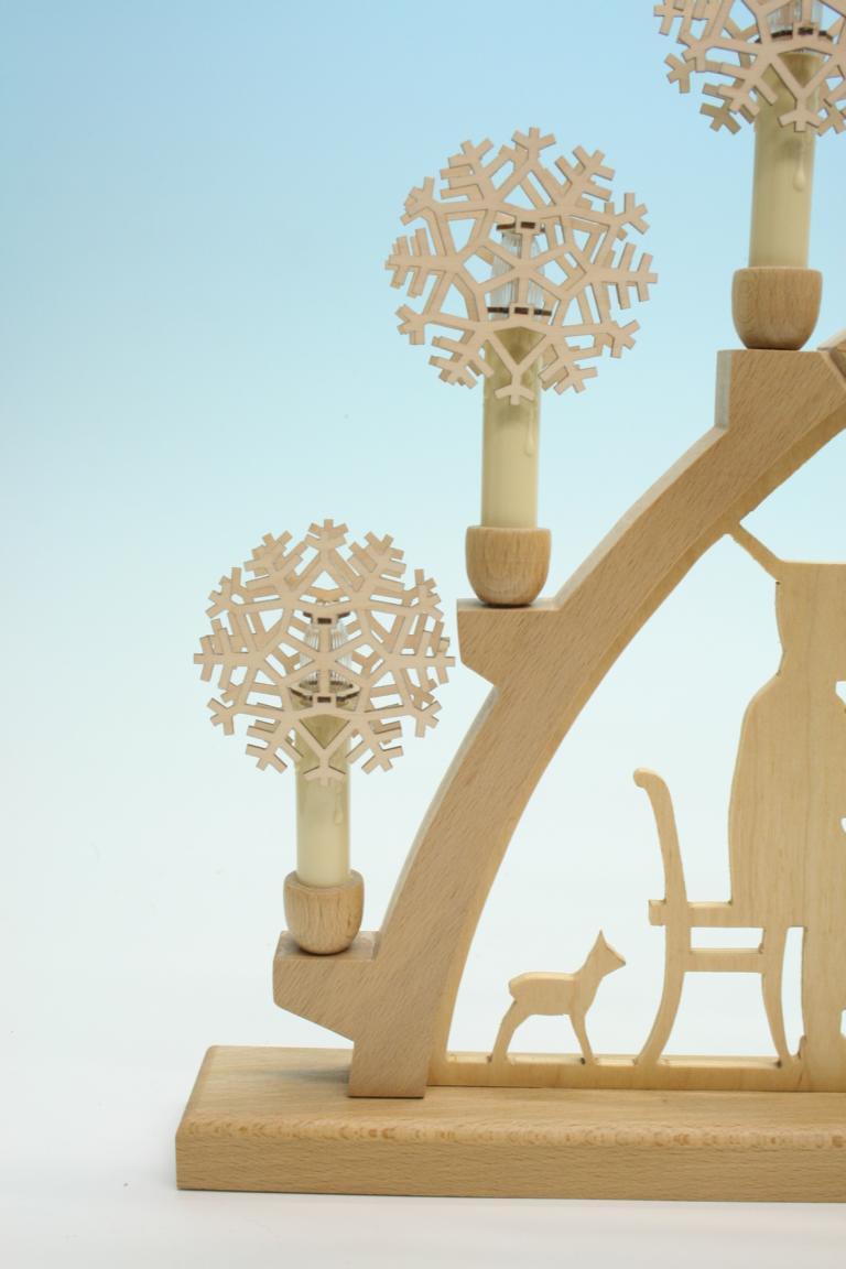 Aufsteckstern &ndash; detailreich und naturbelassen, passend f&uuml;r Schwibb&ouml;gen, aus Holz &ndash; BxHxT = 6,8 x 6,8 x 2,5 cm