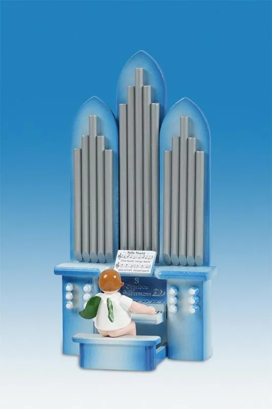 Holzfigur Engel an der Orgel ohne Krone – Höhe 6 cm von KDE-Kunstgewerbliche Drechslerei Ellmann,