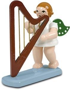 Holzfigur Engel mit Heckelphon und Krone Höhe 6cm