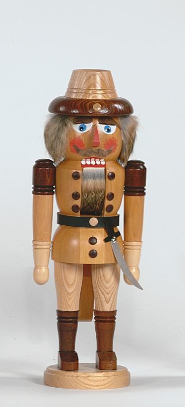 Weihnachtsfigur &ndash; Handgefertigter Nussknacker-R&auml;uber mit S&auml;bel, naturfarben &ndash; H&ouml;he ca. 36 cm