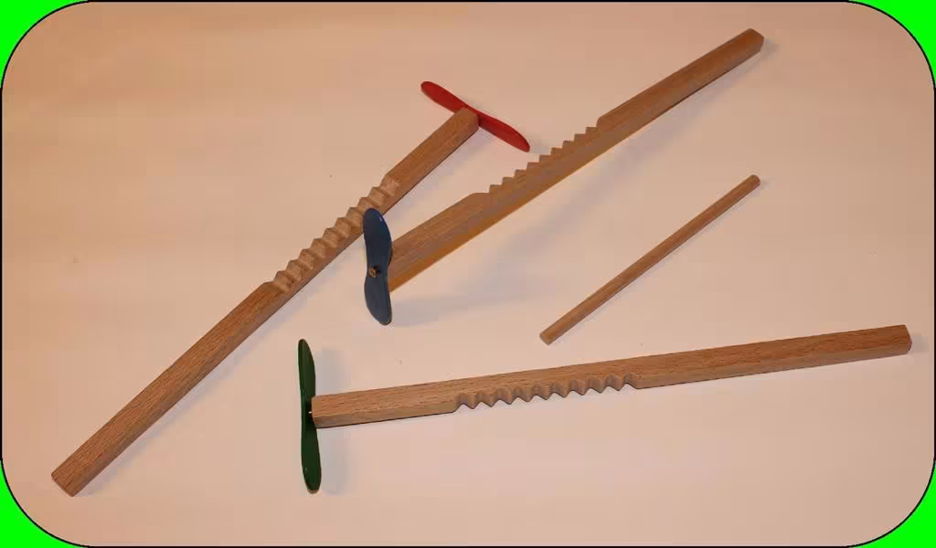 Holzspielzeug Knobelspiel Hui Hui Länge 26 cm von Erzgebirgische Holzspielwaren Ebert, Holzstäbe