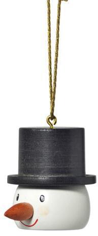 Baumbehang – liebevoller Schneemannkopf mit fröhlichen Farben, handgefertigt – BxHxT = 3 x 4 x 4,5