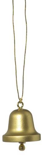 Baumbehang – funkelnde goldene Glocke mit filigranen Details, handgefertigt – BxHxT = 2 x 3 x 2 cm