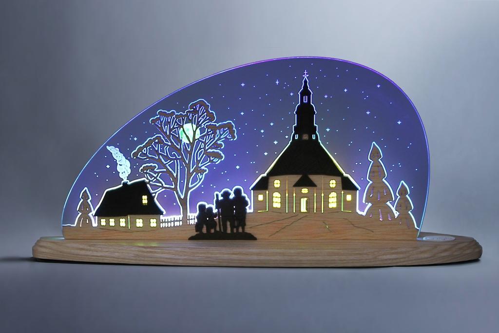 Motivleuchte – Beeindruckende Seiffener Kirche mit LED-Beleuchtung und 3D-Effekt von Weigla Günter