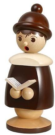 Miniaturfigur – frierendes Kurrendekind mit Buch, naturfarben und liebevoll gestaltet – Höhe = 19 cm