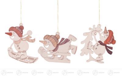 Baumschmuck Behang Schneemänner Wintersportler (6) Höhe ca 9,6 cm