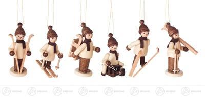 Baumschmuck Behang Winterkinder natur (6) Breite x Höhe x Tiefe 2,5 cmx6 cmx4,5 cm