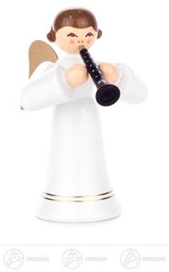 Engel mit Klarinette, langer Rock, farbig Höhe ca 6 cm