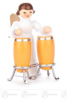 Engel mit Conga, langer Rock, farbig Höhe ca 6 cm