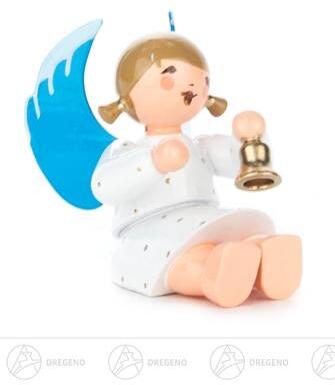 Engel mit Glocke sitzend Höhe ca 4 cm