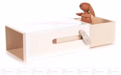 Musikdose Möhren-Box mit Hase von Großhandel Dregeno, kleine Holz Musikdose mit herausziehbarer