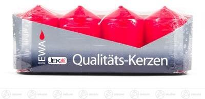 Ersatzkerzen – leuchtend rot, passend für Pyramiden und Schwibbögen, Kerzengröße ø 4 x 8,5 cm –