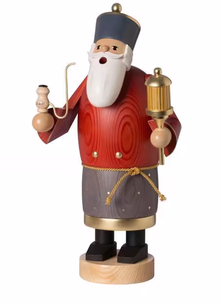 Räuchermann majestätischer Caspar mit rotem Mantel und goldener Krone aus Holz, Erzgebirge von KWO