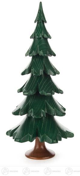 Holzbaum – detailreich gestaltet, grün lasiert, harmonisch natürlich – H = 19 cm