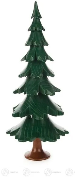 Spanbaum handgefertigt, grün lasiert mit eleganter Oberfläche, naturfarben – H 24 cm von Großhandel