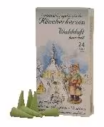 Räucherkerzen Waldduft in tiefgrün für Räuchermännchen von KWO Kunstgewerbe Olbernhau, Packung mit