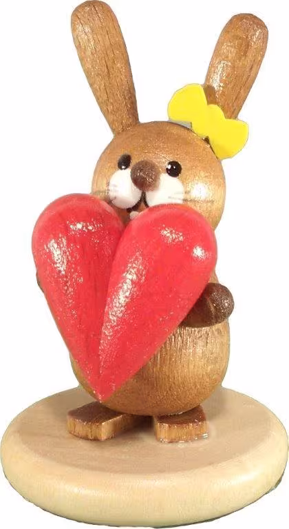 Osterdekoration Osterhäsin mit Herz natur aus Holz von Holz- und Drechslerwaren Jan Legler e.K.,