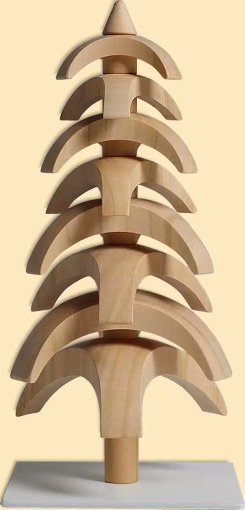 Drehbaum aus Holz – filigraner Kirschbaum mit drehbaren Astreihen von Seiffener Volkskunst eG aus