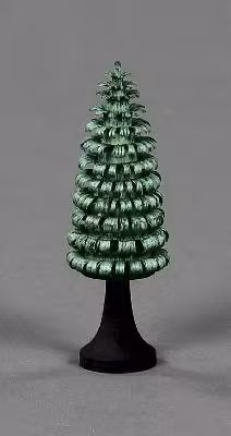 Tischdekoration Ringelbaum grün aus Holz von Großhandel Dregeno, kleiner dekorativer Spanbaum 7 cm